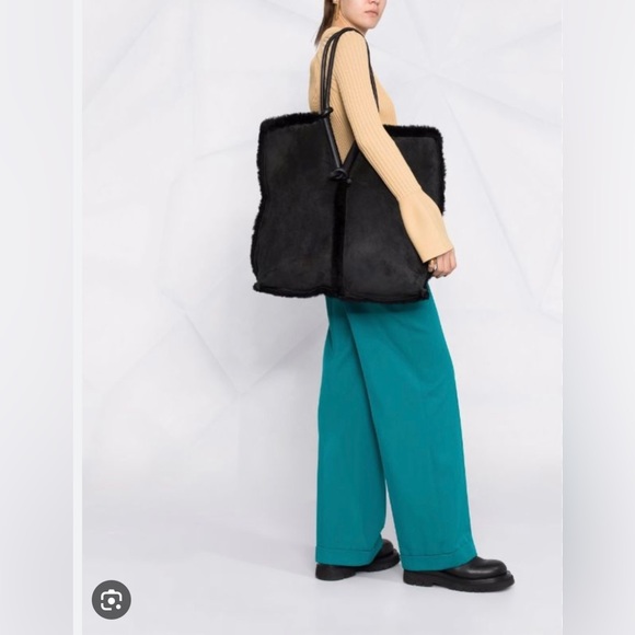 Bottega Veneta Handbags - Bottega Veneta Bolster Reversible Shearling/Suede Tote w/Zip pouch. New w/tags